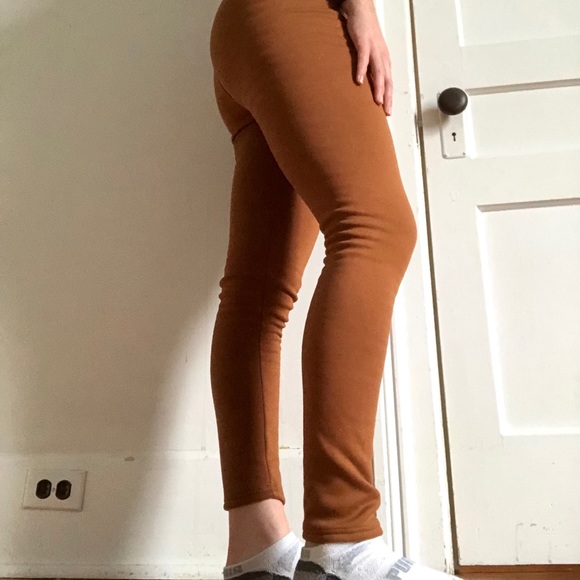 Furry Lined Brown Leggings - Picture 2 of 3